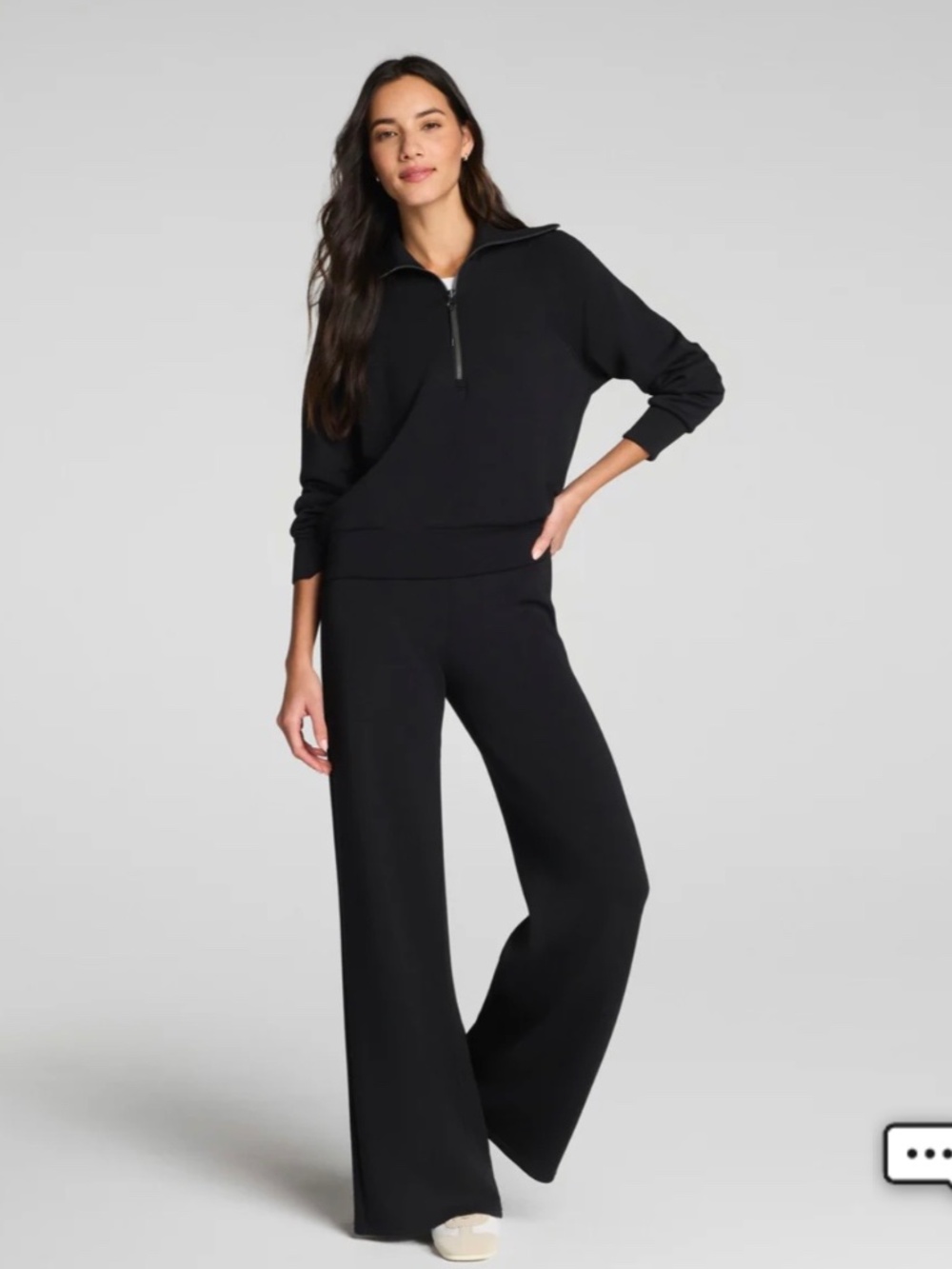 SPANX AirEssentials Set NWT Black Small – Half Zip + Wide Leg Pant Lounge Travel